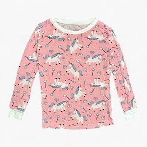 Little Sleepies Pink Unicorn Bamboo Pajama Top Size 4T Soft Stretch Sleepwear